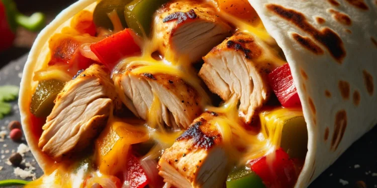 Fajitas de Frango com Queijo Cheddar