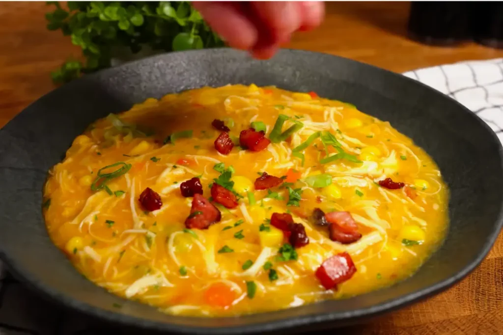Caldo de Kenga Cremoso com Frango e Bacon